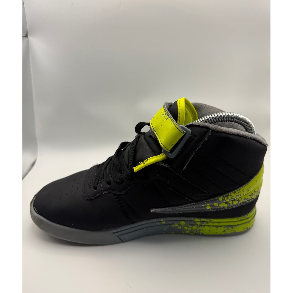 Fila Mid Top Sneaker Youth 5.5 Black Lime Green Good Paint Splatter 3FM01312-007